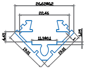 [VSD199124] PERFIL PARA TIRAS LED ALUMINIO DIFUSOR OPACO ESQUINA 200CM (PACK 2 UNID.)