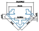 [VSD199124] PERFIL PARA TIRAS LED ALUMINIO DIFUSOR OPACO ESQUINA 200CM (PACK 2 UNID.)