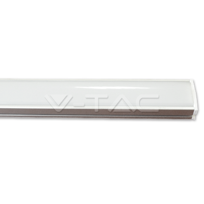 [VSD19986] PERFIL ALUMINIO STD PARA TIRA LED EN SUPERFICIE 2 MTS. - DIFUSOR PLANO OPAL