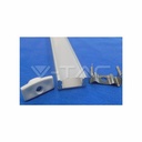 [VSD19986] PERFIL ALUMINIO STD PARA TIRA LED EN SUPERFICIE 2 MTS. - DIFUSOR PLANO OPAL
