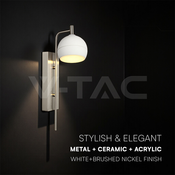 10W LED Lámpara de pared Diseño (L250*W80*H30mm) 3000K Níquel+Blanco-extra-2.webp