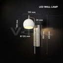 10W LED Lámpara de pared Diseño (L250*W80*H30mm) 3000K Níquel+Blanco-extra-4.webp