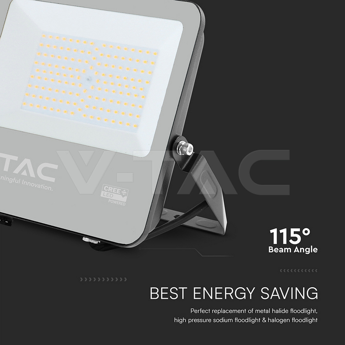 100W LED Proyector CREE Chip Cuerpo Negro Vidrio Gris 3000K 135lm/W-extra-3.webp