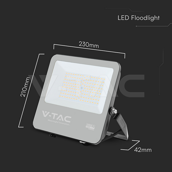 100W LED Proyector CREE Chip Cuerpo Negro Vidrio Gris 3000K 135lm/W-extra-6.webp