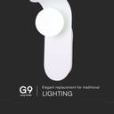 [VS46816] V-TAC Aplique de pared con conexión para focos G9*1 (máx. 5W) en metal y cristal, color negro IP20