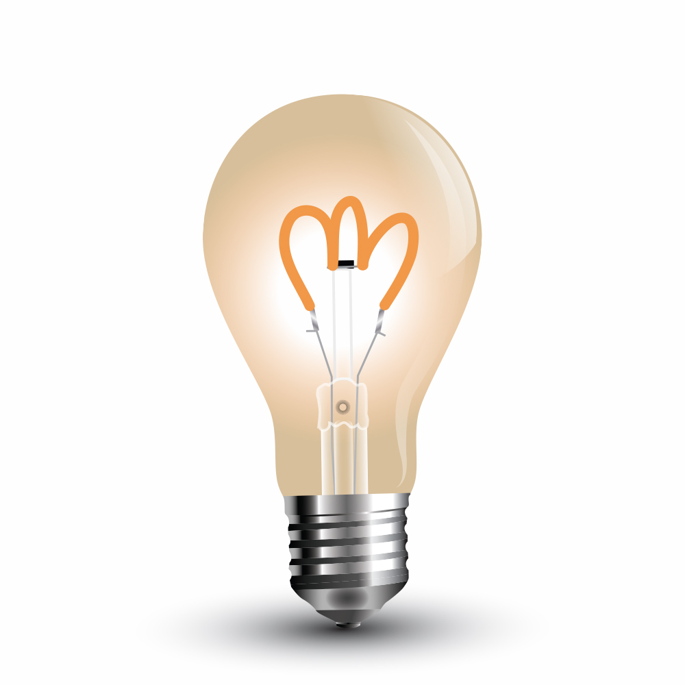 [VS14438] LED FILAMENT GOLD "CURVE" BOMB. 3W E27 A60 2200K