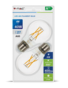 [VS14566] BLISTER PACKING DUO - LÁMPARA LED GLOBO CROSS FILAMENT A60 E27 4W 300°
