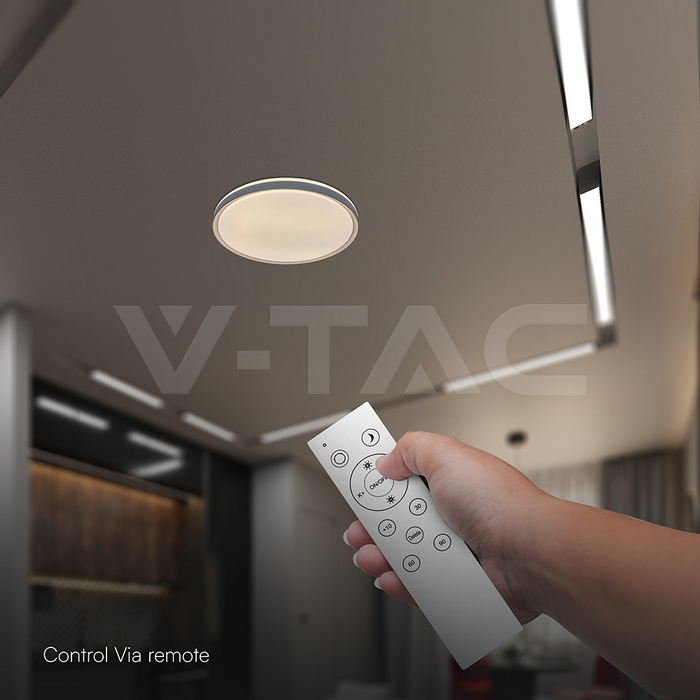 Plafón de diseño LED 30W/60W/30W Control remoto 3en1 Regulable Gris-extra-4.webp