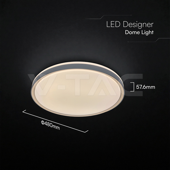 Plafón de diseño LED 30W/60W/30W Control remoto 3en1 Regulable Gris-extra-6.webp
