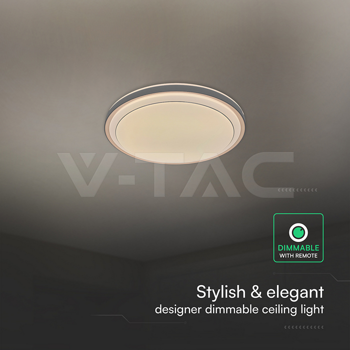 Plafón de diseño LED 30W/60W/30W Control remoto 3en1 Regulable Marrón-extra-2.webp