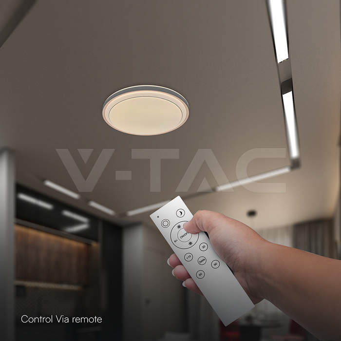 Plafón de diseño LED 30W/60W/30W Control remoto 3en1 Regulable Marrón-extra-4.webp