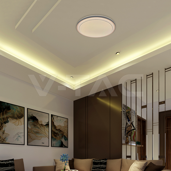 Plafón de diseño LED 30W/60W/30W Control remoto 3en1 Regulable Marrón-extra-7.webp