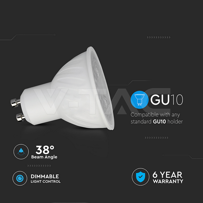 Dicroica LED CREE CHIP 6W GU10 Plástico Regulable 38° 3000K-extra-2.webp