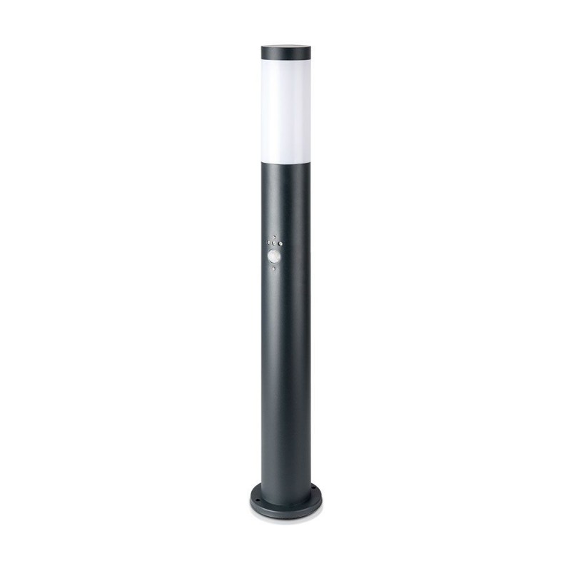 [VQ22689661] BALIZA DE JARDÍN E27 80CM PIR SENSOR ACERO INOXIDABLE CUERPO GRIS IP44