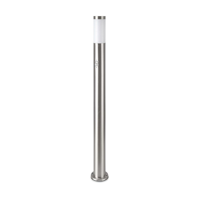 [VQ22689671] BALIZA DE JARDÍN DE ACERO INOXIDABLE E27 110CM PIR SENSOR SATÉN-NÍQUEL IP44