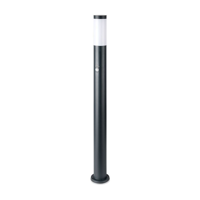 [VQ22689681] BALIZA DE JARDÍN DE ACERO INOXIDABLE E27 110CM PIR SENSOR CUERPO GRIS IP44