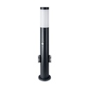 [VQ22689791] BALIZA DE JARDÍN DE ACERO INOXIDABLE E27 60CM PIR SENSOR 2 SATÉN-NÍQUEL CUERPO NEGRO IP44