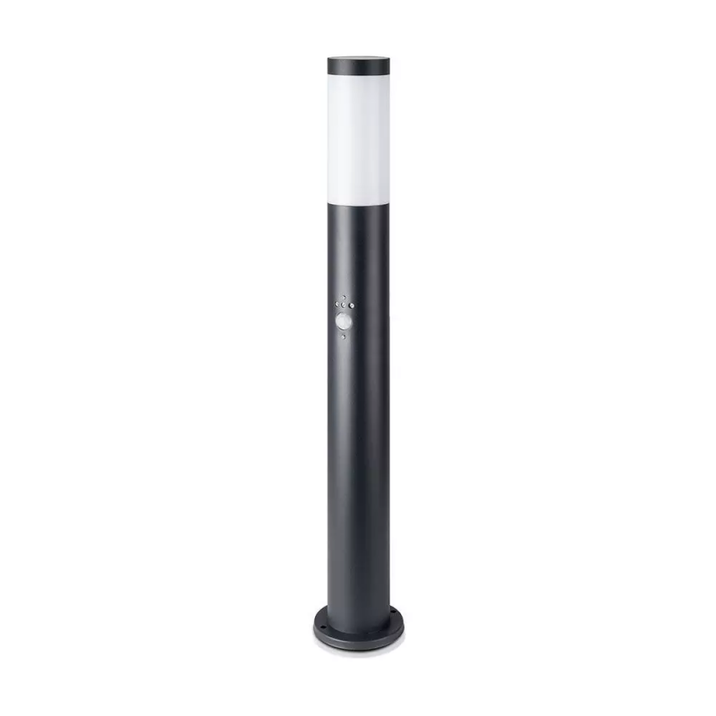 [VQ22689841] BALIZA DE JARDÍN DE ACERO INOXIDABLE E27 80CM PIR SENSOR CUERPO NEGRO IP44