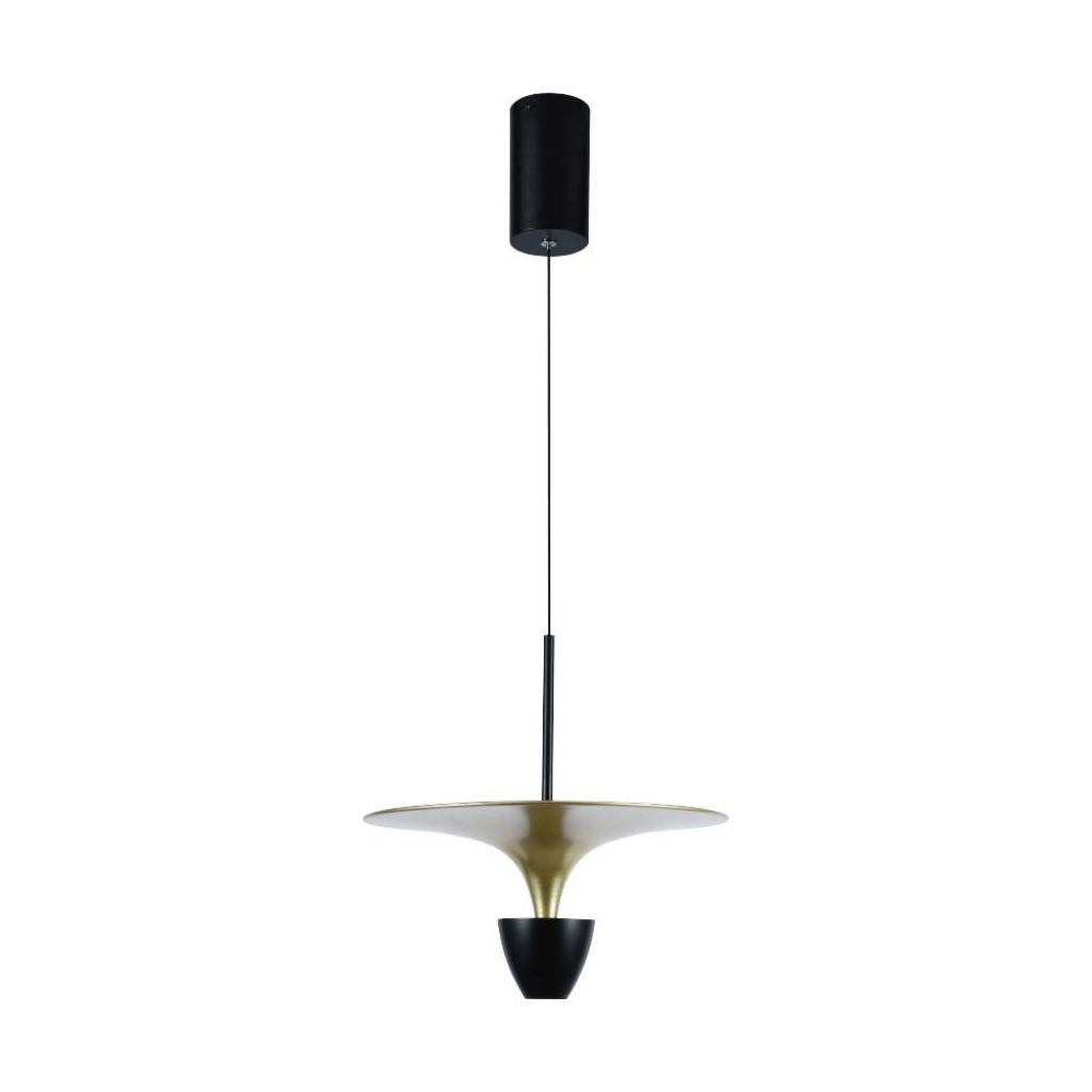 [VQ226100861] LÁMPARA COLGANTE DE DISEÑO LED 9W (30*320*100CM) CUERPO NEGRO+ORO 4000K