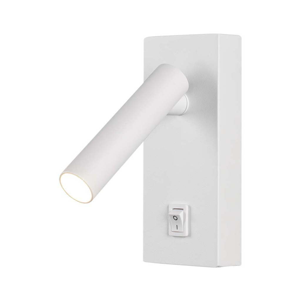 [VQ226102881] APLIQUE CON FOCO LED DE PARED 2W CUADRADO CON INTERRUPTOR CUERPO BLANCO 3000K