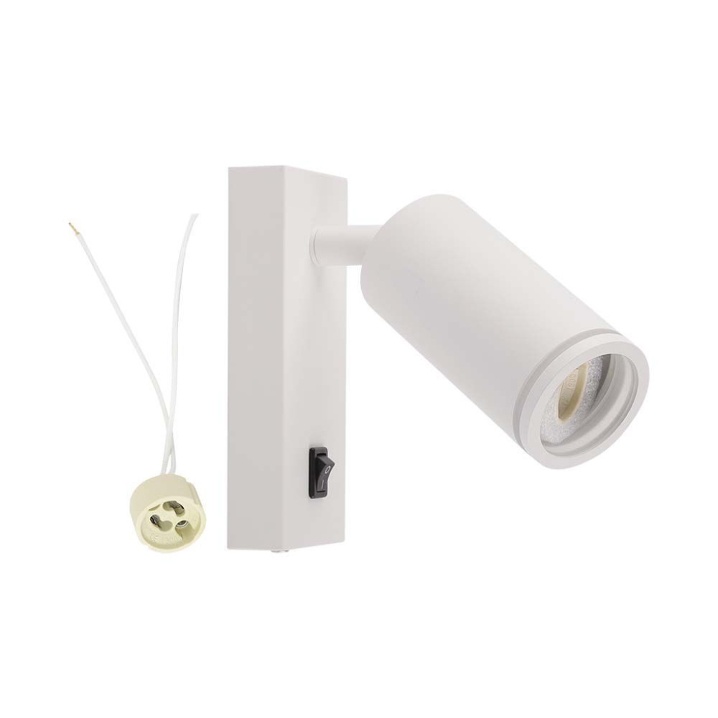 [VQ226102951] APLIQUE PARA GU10 FOCO INTERRUPTOR DE PARED CUERPO BLANCO