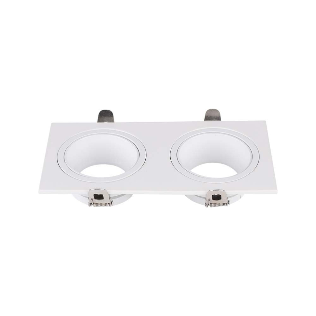 [VQ226102981] ARO DOBLE PARA GU10 CABEZALES HIERRO+POLICARBONATO CUERPO BLANCO