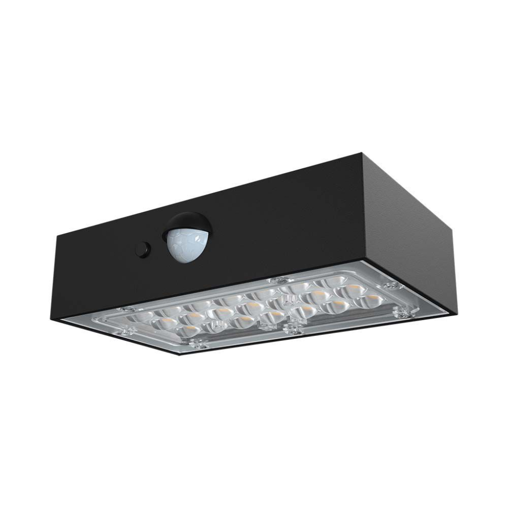[VQ226103051] APLIQUE SOLAR LED 3W SENSOR CUERPO NEGRO 4000K+3000K