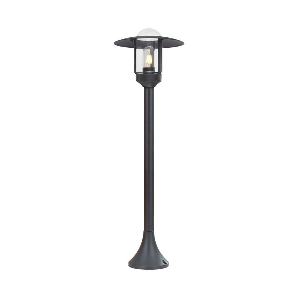 [VQ226104231] FAROL LED DE JARDIN E27 VIDRIO TRANSPARENTE CUERPO NEGRO MATE