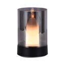 [VQ226105671] LÁMPARA DE MESA LED 2W LÁMPARA VELA NEGRA+CRISTAL AHUMADO 3000K