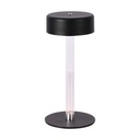 [VQ226105701] LÁMPARA DE MESA LED 3W D120X255 NEGRO+PILAR CENTRAL TRANSPARENTE CCT