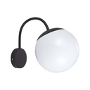 [VQ226118231] APLIQUE 1XE27 POLICARBONATO OPAL NEGRO MATE C BALL UP