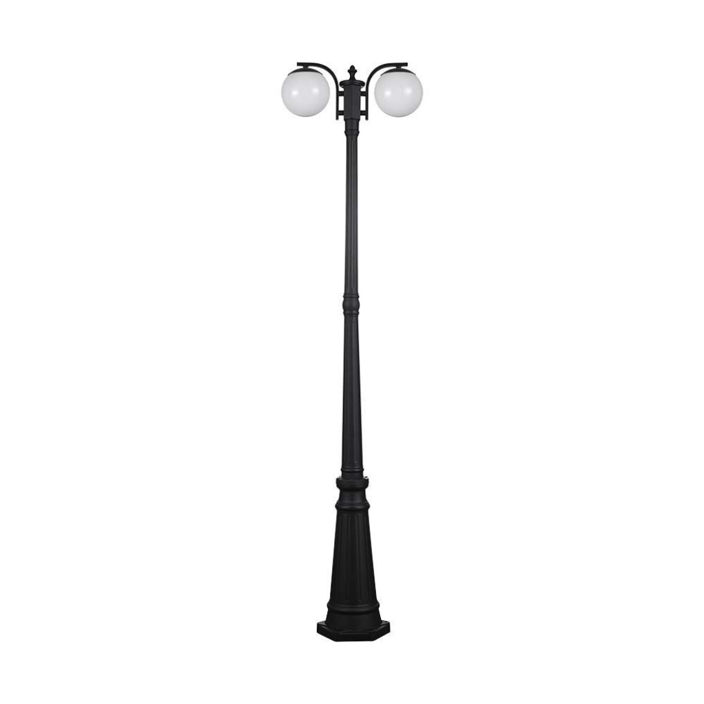 [VQ226118281] LÁMPARA DE PIE 2XE27 BOLA C OPAL NEGRO MATE
