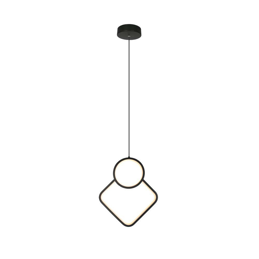 [VQ226149981] LÁMPARA DE SUSPENSIÓN LED 12W DISEÑO METAL 280 X 1800MM CUERPO NEGRO 3000K