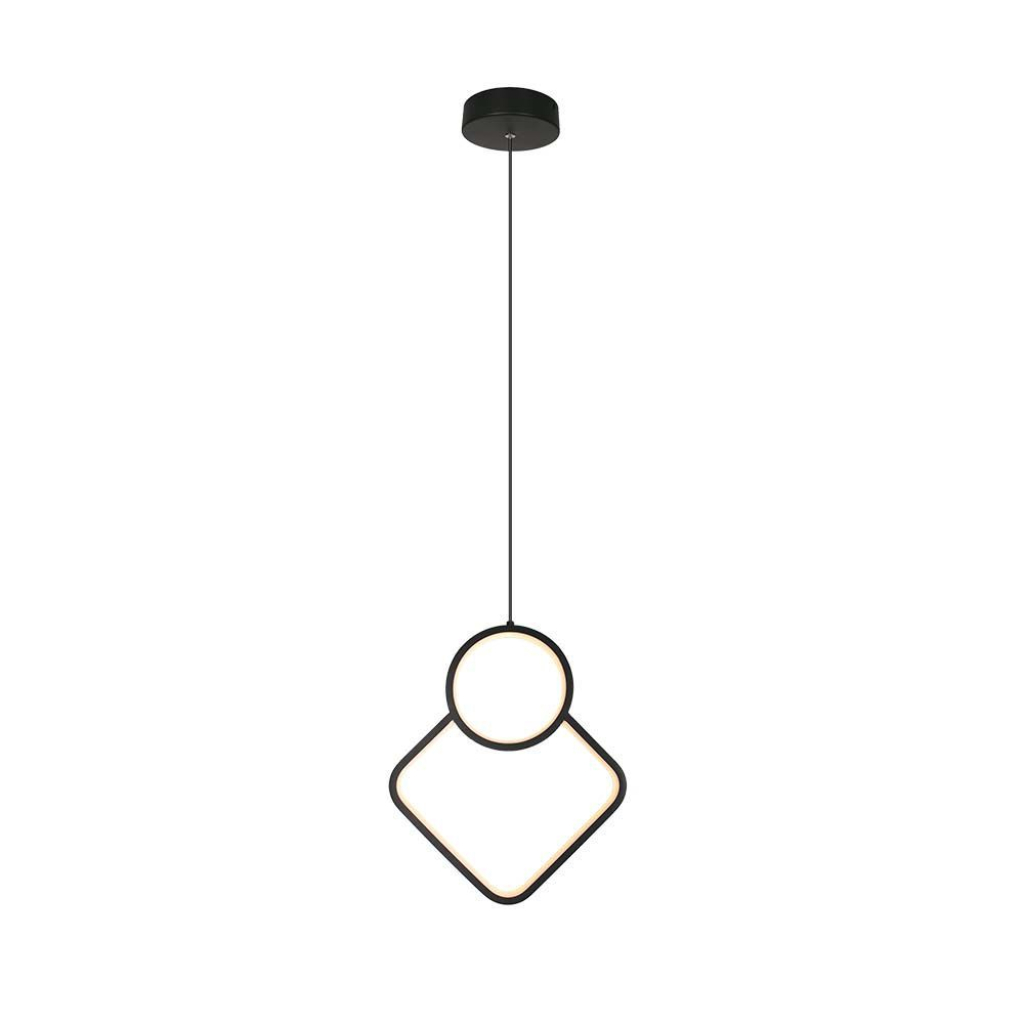 [VQ226149991] LÁMPARA COLGANTE DE METAL DE DISEÑO LED 12W 280 X 1800 MM CUERPO NEGRO 4000K