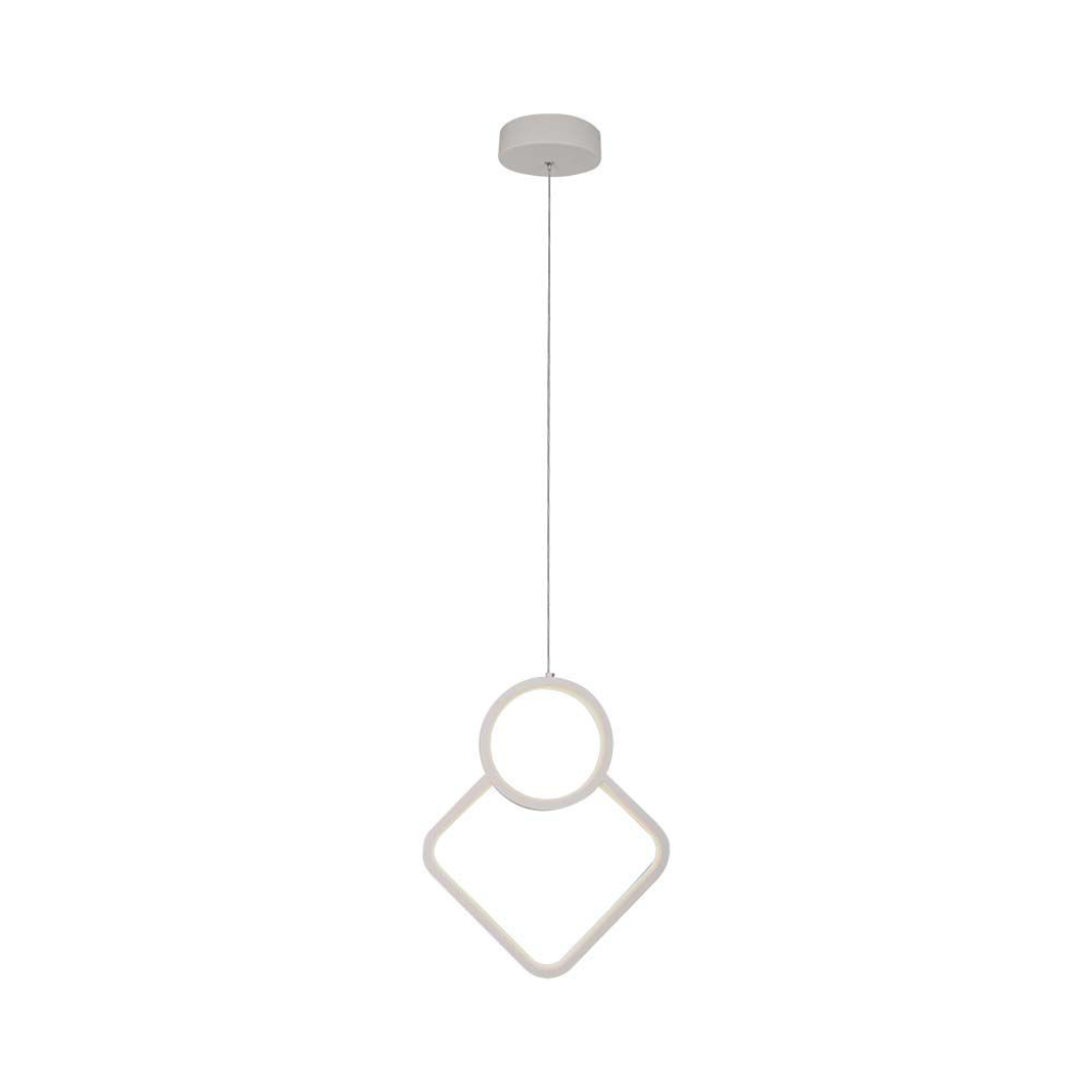 [VQ226150001] LÁMPARA DE SUSPENSIÓN LED DISEÑO METAL 12W 280 X 1800MM CUERPO BLANCO 3000K