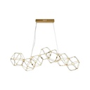 [VQ226153391] LÁMPARA COLGANTE DE DISEÑO LED 20W (LARGO 94 5 X ANCHO 32 5 X ALTO 120 CM) CON CUERPO DORADO DE 3000K
