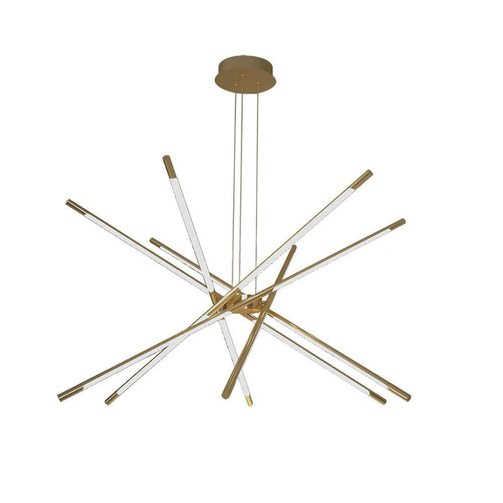 [VQ226153431] LÁMPARA COLGANTE DE DISEÑO LED DE 42W 85*31*120CM CUERPO DORADO 3000K
