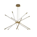 [VQ226153431] LÁMPARA COLGANTE DE DISEÑO LED DE 42W 85*31*120CM CUERPO DORADO 3000K