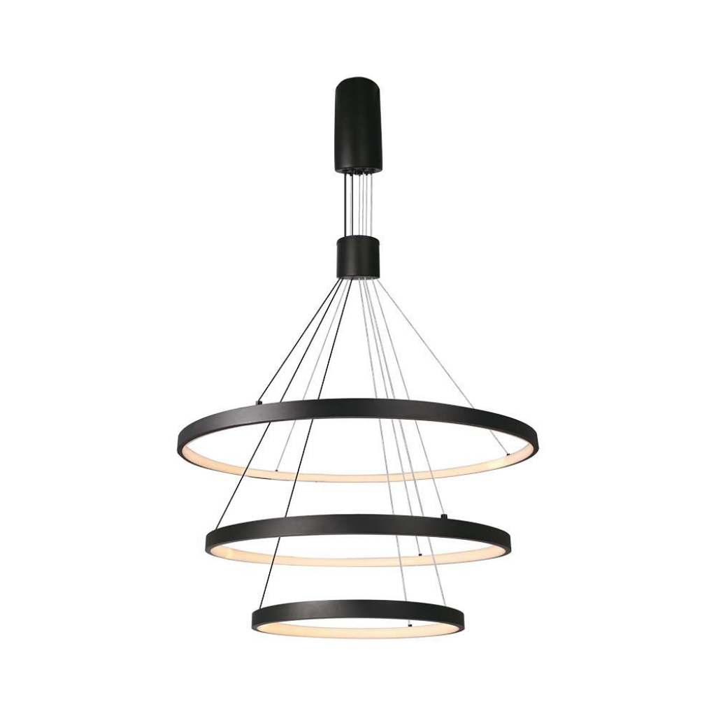 [VQ226153451] LÁMPARA DE TECHO COLGANTE DECORATIVA LED 46W 40X60X80X150CM CUERPO NEGRO 3000K