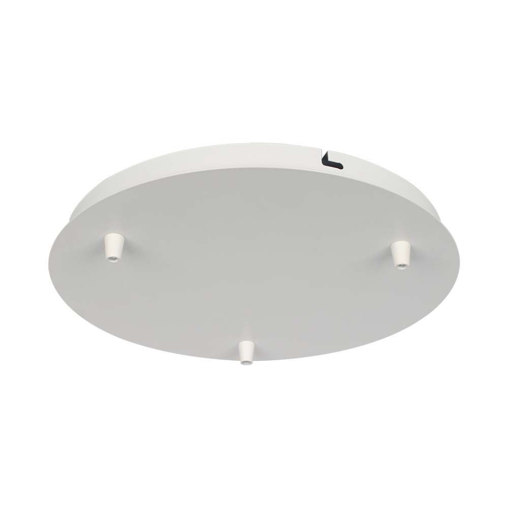 [VQ226153501] MARQUESINA DE ACERO D300*H25MM CON 3 ORIFICIOS EN LA SUPERFICIE BLANCO MATE