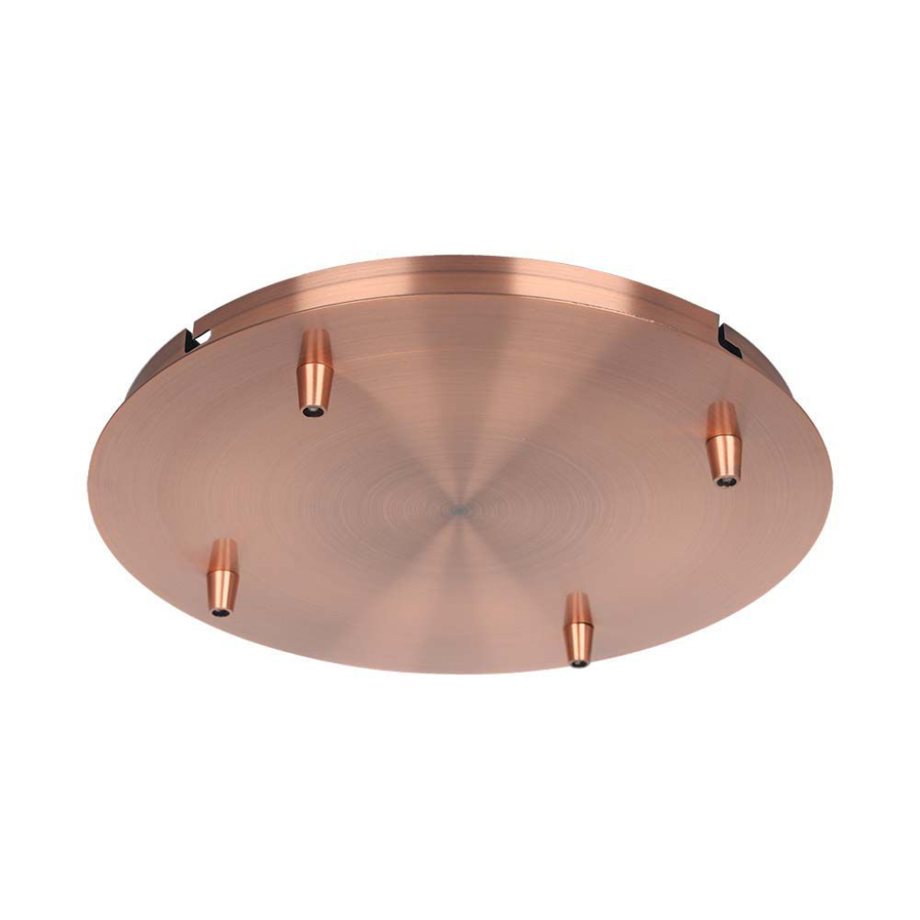 [VQ226153511] MARQUESINA DE ACERO D300*H25MM CON 5 AGUJEROS EN LA SUPERFICIE DE COBRE ROJO