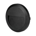 [VQ2262113171] BALIZA PARED LUZ INDIRECTA LED 2W CUERPO NEGRO REDONDO 3000K