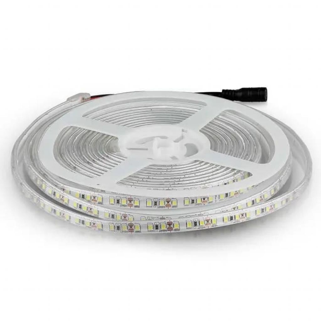 [VQ2262120371] TIRA LED V-TAC 12V DC 8W SMD3528 120LED/M 800LM/M PCB 9.2MM CRI>80 IP65 6500K (ROLLO DE 5 METROS)