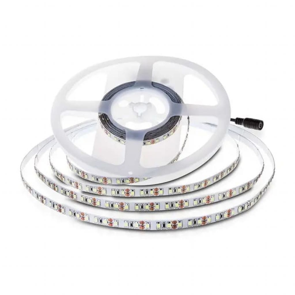 [VQ2262126221] TIRA LED V-TAC 24V DC 8W SMD2835 120LED/M 750LM/M PCB 8MM CRI>80 IP20 3000K (ROLLO DE 10 METROS)