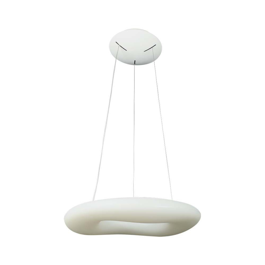 [VQ2262139591] LÁMPARA DE TECHO COLGANTE LED 36W DE DISEÑO REDONDO D:600*H2000 REGULABLE CUERPO BLANCO CCT