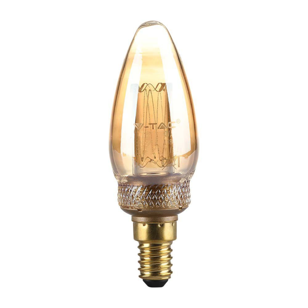 [VQ2262174721] BOMBILLA LED V-TAC E14 TIPO VELA 2W FILAMENT 65LM 300° 1800K