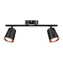 [VQ2262182551] APLIQUE LED DE PARED/TECHO 2X6W 3000K CUERPO NEGRO