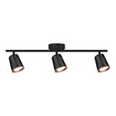 [VQ2262182591] APLIQUE LED DE TECHO 6W TRIPLE FOCO CUERPO NEGRO 3000K
