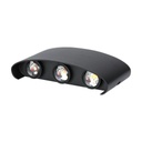 [VQ2262186151] APLIQUE DE PARED LED 5W ARRIBA Y ABAJO CUERPO NEGRO IP65 3000K