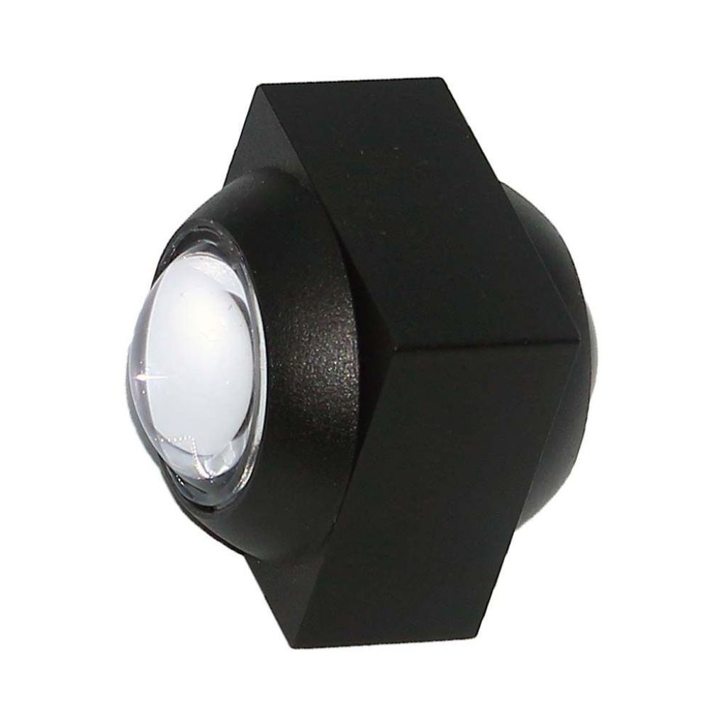 [VQ226230281] APLIQUE LED 2W 'LUZ ARRIBA Y ABAJO' CUERPO NEGRO IP54 3000K